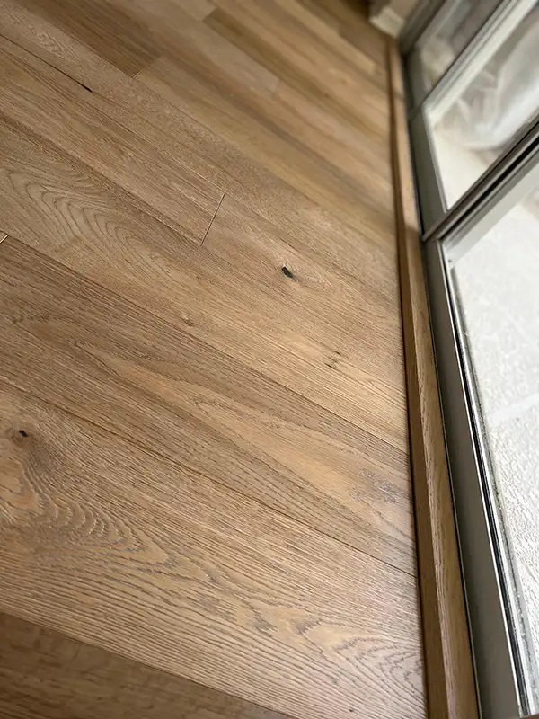 Wood plank wall paneling